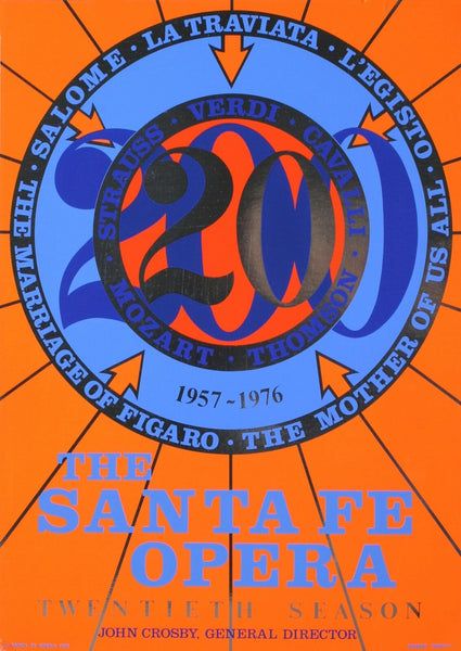 Robert Indiana The Santa Fe Opera " Serigraph Pop Art Blue, Orange