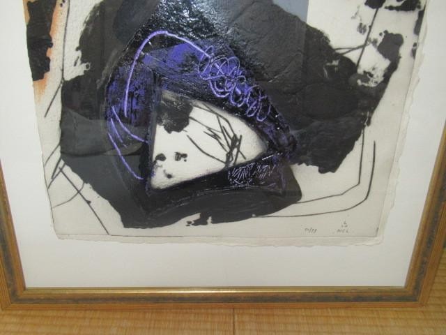 Lionel Perrotte Abstract Collage Mixed Media 1990S Signed 50/99 Large French Art