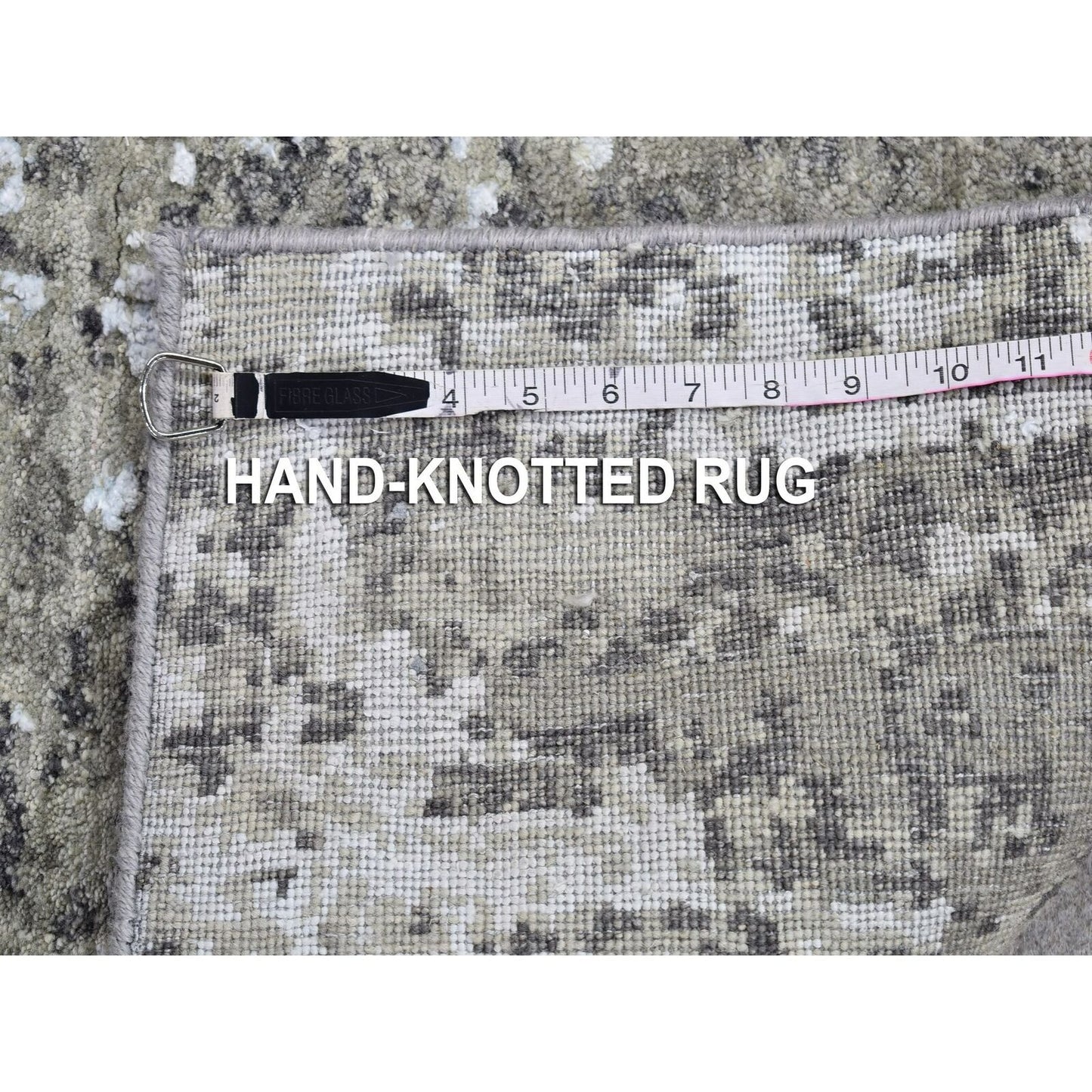 2'6"X12' Wool Denser Weave Abstract Design Hand Knotted Rug