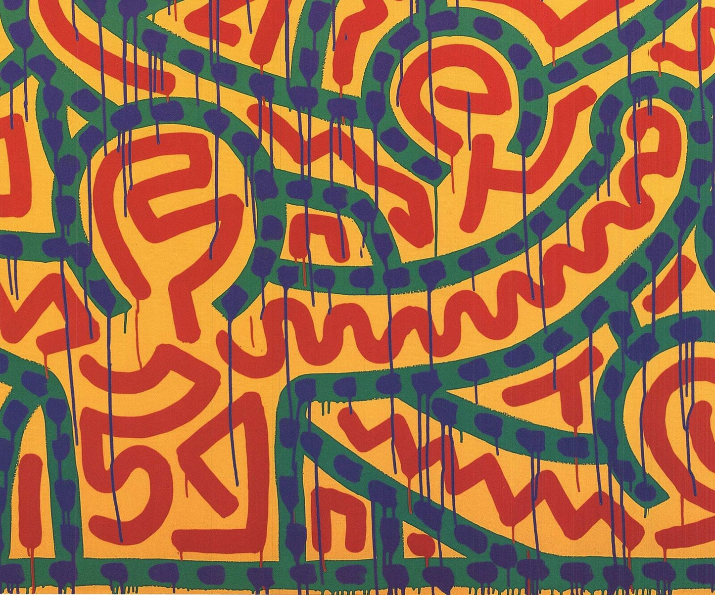 Keith Haring Untitled, " Offset Lithograph Pop Art Red, Ye