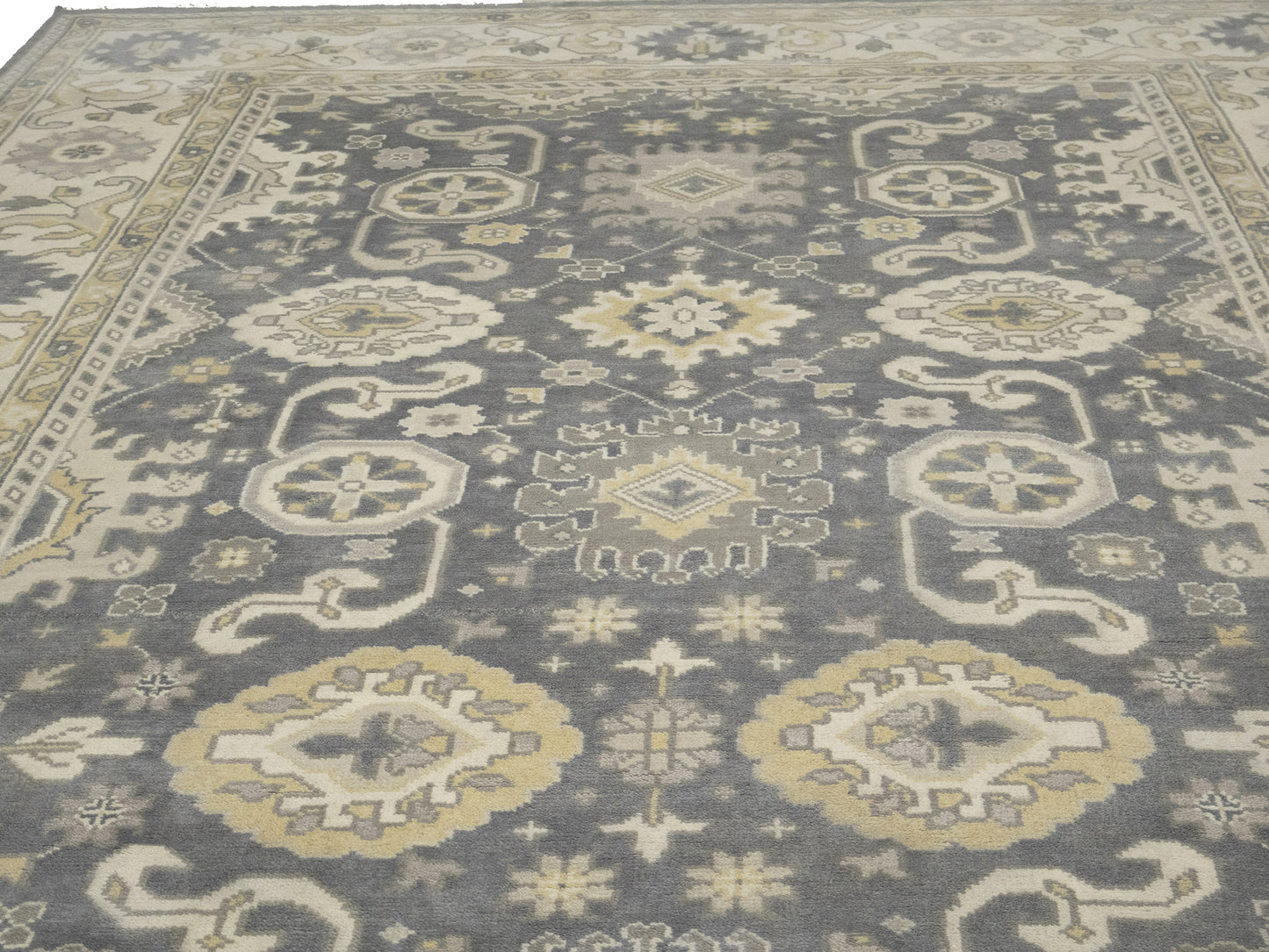 9X18 ft Handmade Oushak Chobi Oriental Rug Muted