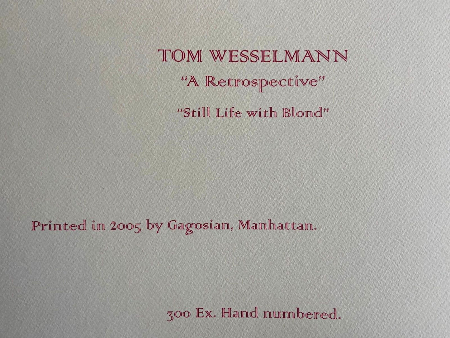 Tom Wesselmann Lithograph Coa Signed Op Numbered By Hand - Jim Dine