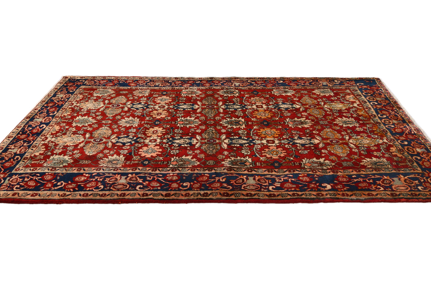 Hand-Knotted Wool Oriental Rug Allover Floral