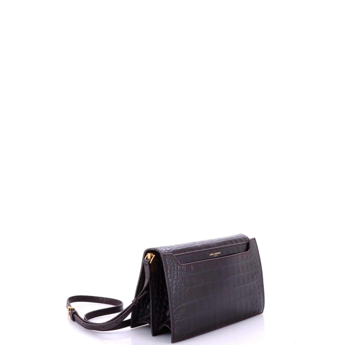 Saint Laurent Catherine Crossbody Bag Crocodile Embossed Leather