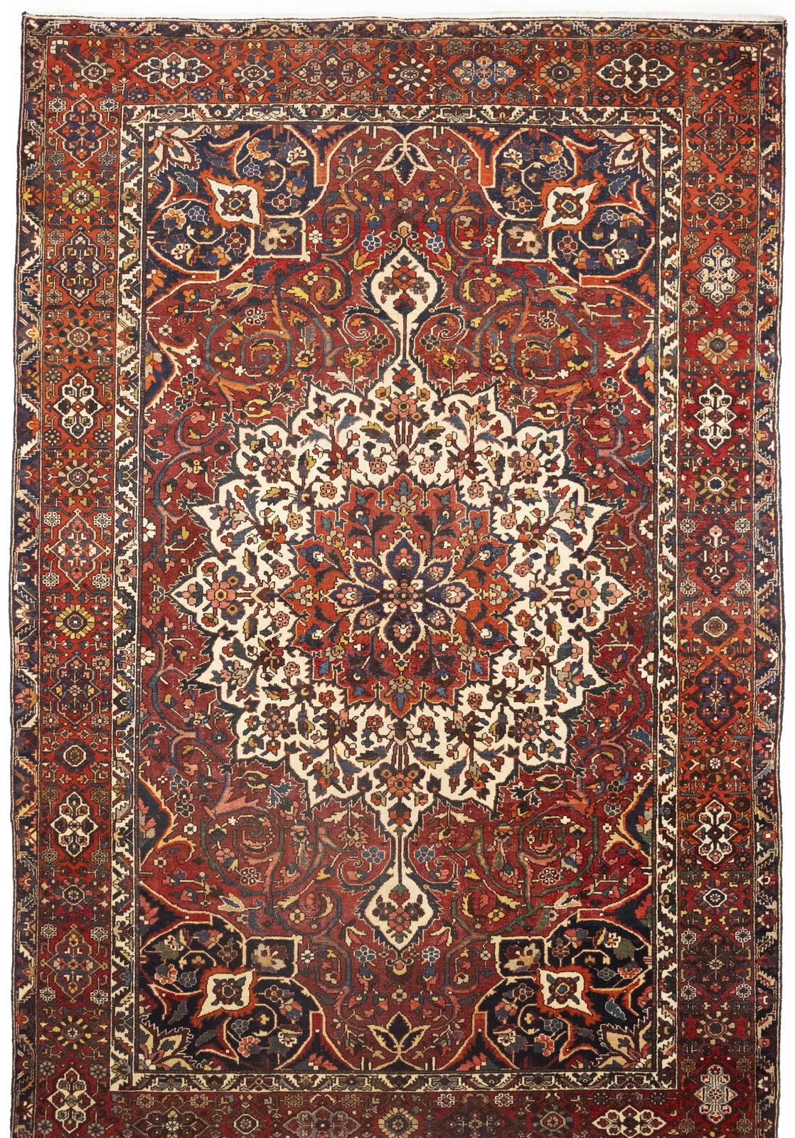 Vintage Red Floral Rug Extra-Large Handmade