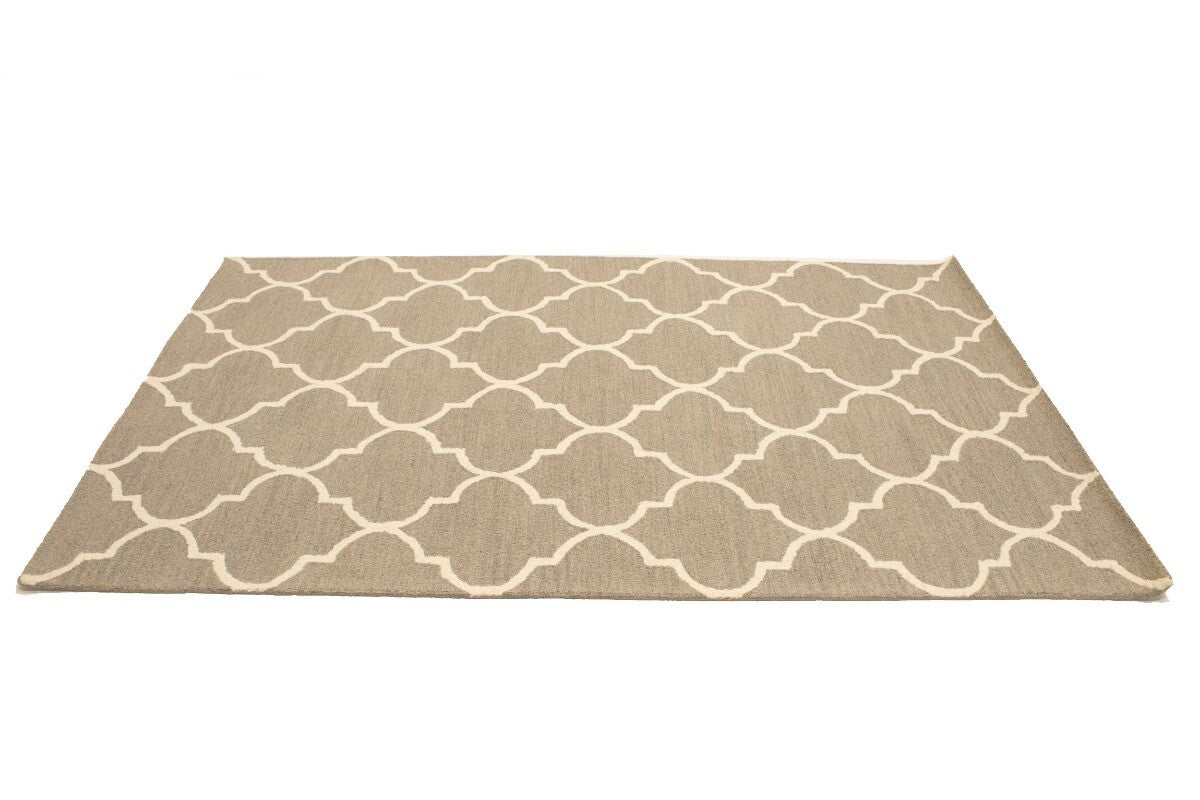 5X8 Ft Hand-Tufted Modern Rug Pastel Brown