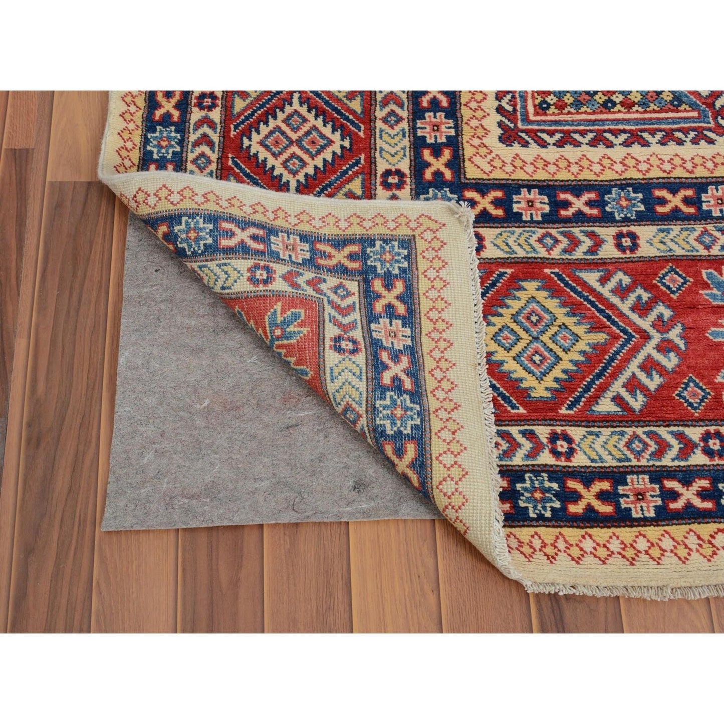 8'8"X12' Ivory Special Kazak Pure Wool Hand Knotted Oriental Rug