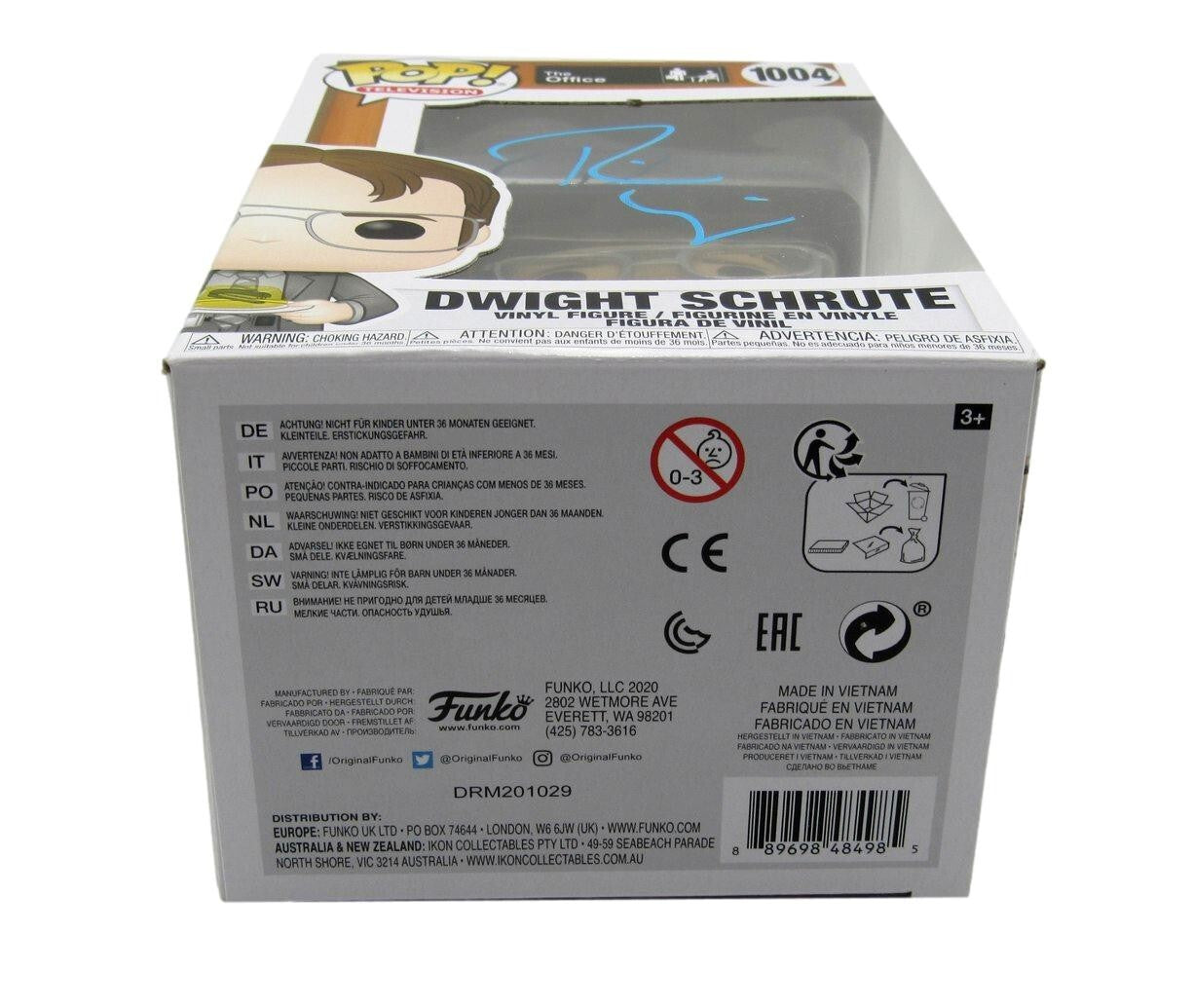 Rainn Wilson Autographed Funko Pop! #1004 Figurine "The Office" Jsa 184719