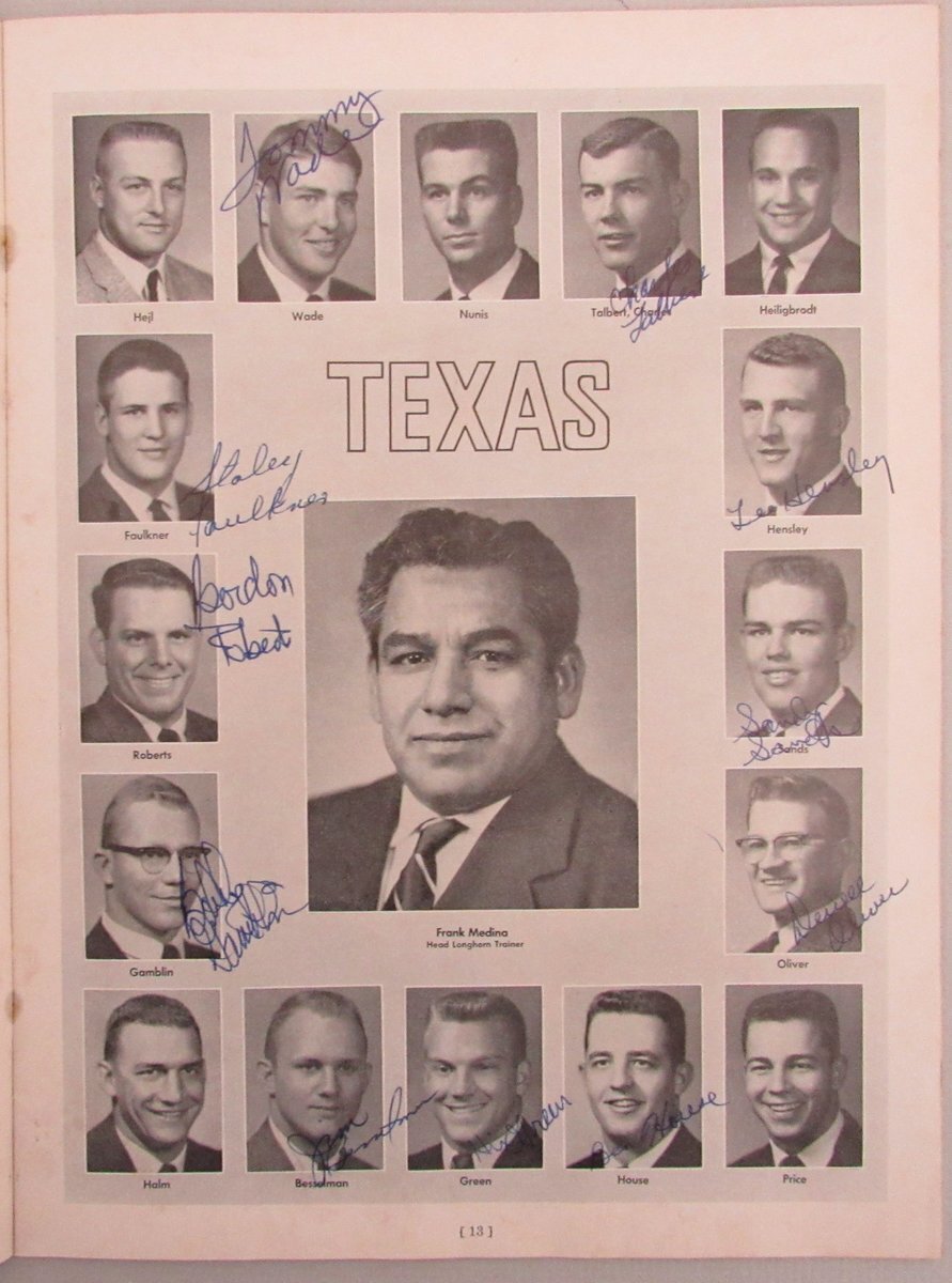 1961 Texas Vs Oklahoma Game Program Signed By