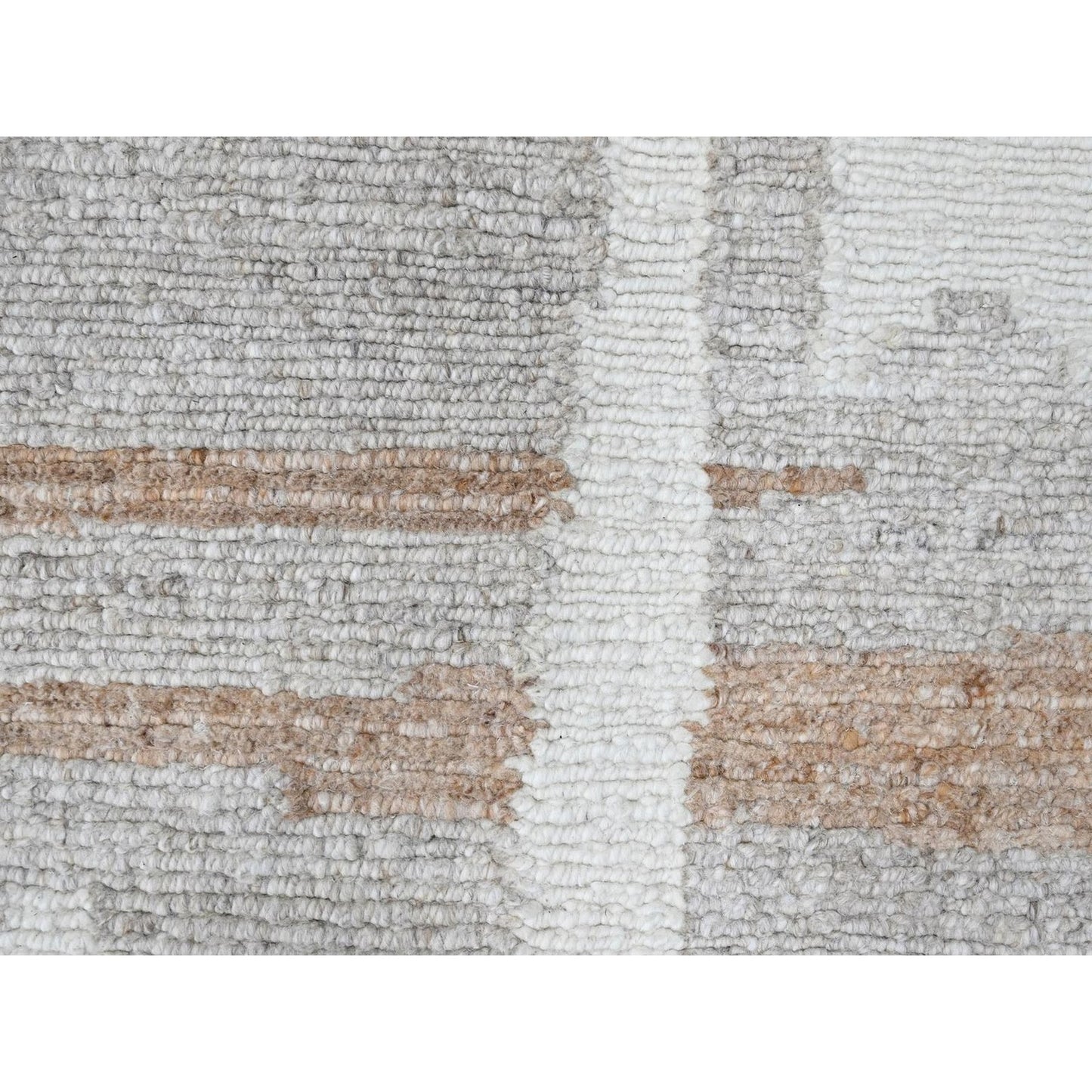 9'2"X12' Ivory Hand Knotted Minimalist Swedish Design Flat Weave Wool Rug