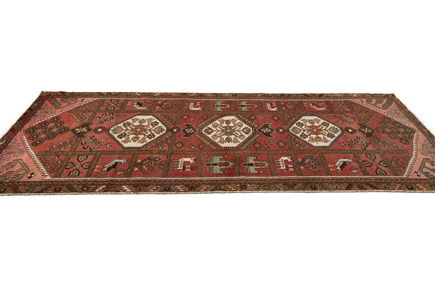 Semi-Antique Vintage Oriental Runner Rug