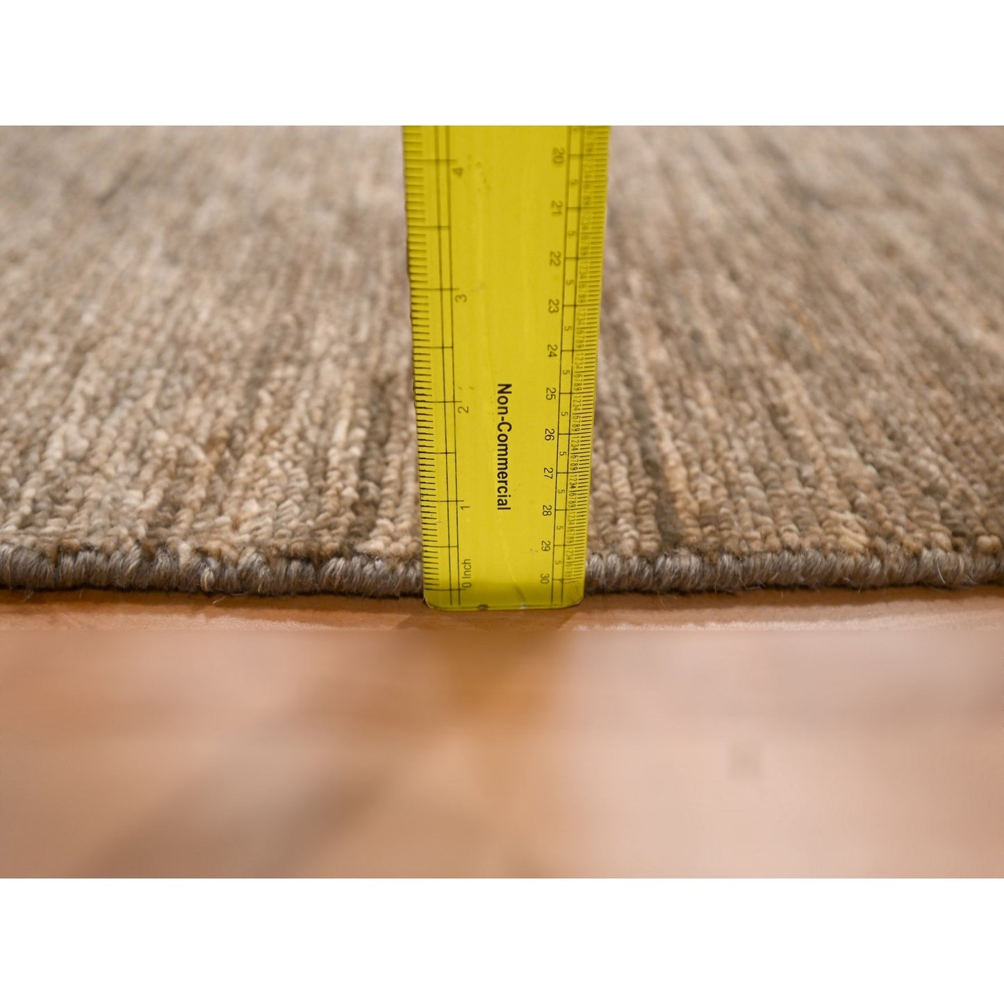 9'4"X12'4" Shades Of Brown Modern Plain Design 100% Wool Hand Knotted Rug