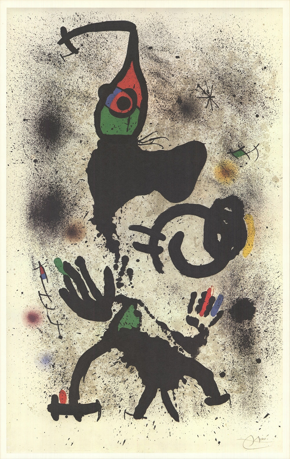 Joan Miro Traversing " Poster Surrealism Multicolor