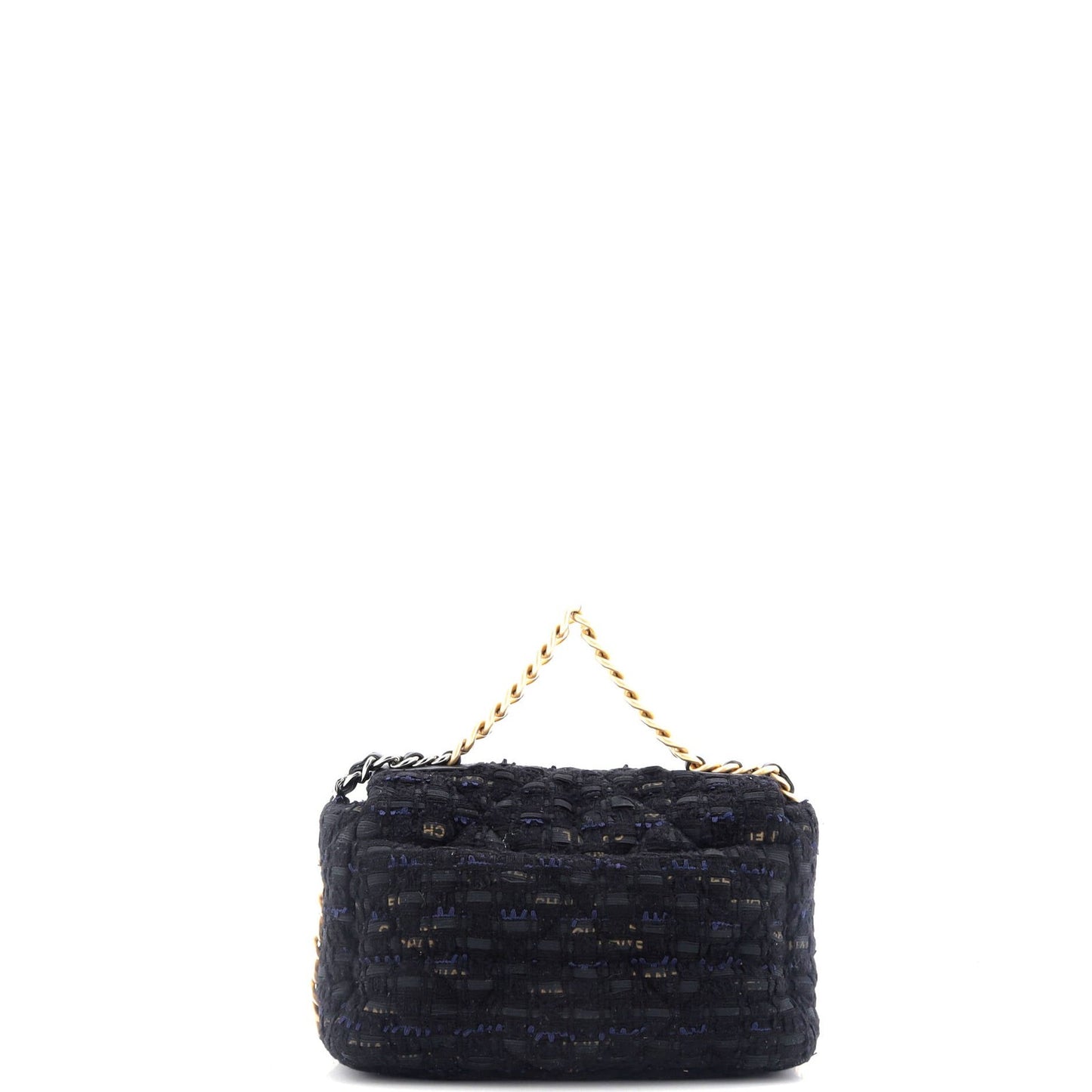 Chanel 19 Flap Bag Quilted Tweed And Ribbon Medium
