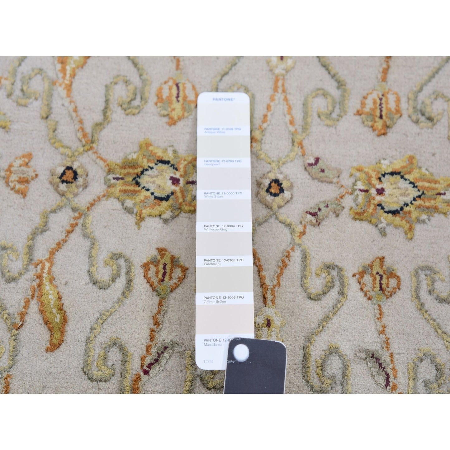 2'7"X20'7" Egret White Silk And Wool Hand Knotted Rajasthan Xl Runner Rug