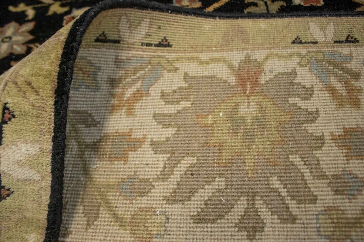Antique Washed Black Floral Peshawar Rug Osh