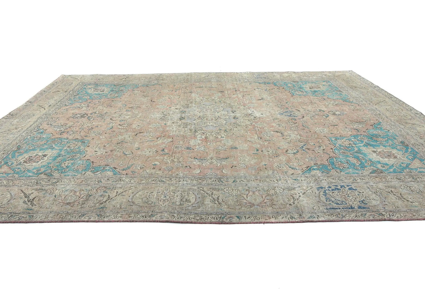 Distressed Semi-Antique Oriental Wool Rug 9X12 Ft
