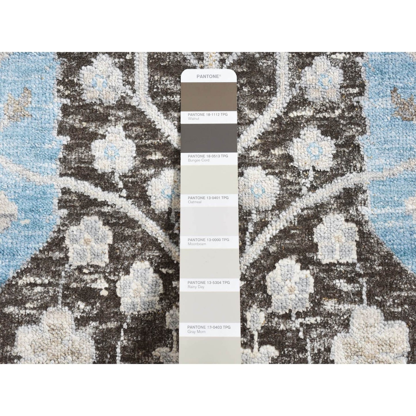 10'X10' Brown Cypress Tree Design Silk With Wool Hand Knotted Round Rug