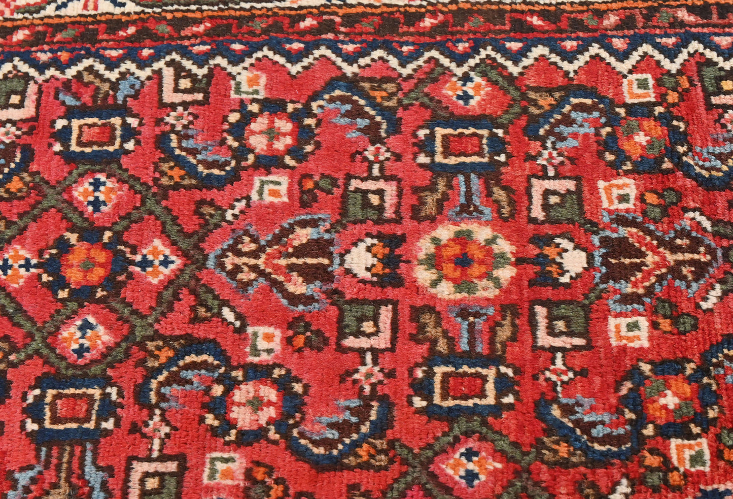 Handmade Vintage Tribal Runner Rug Allover Floral