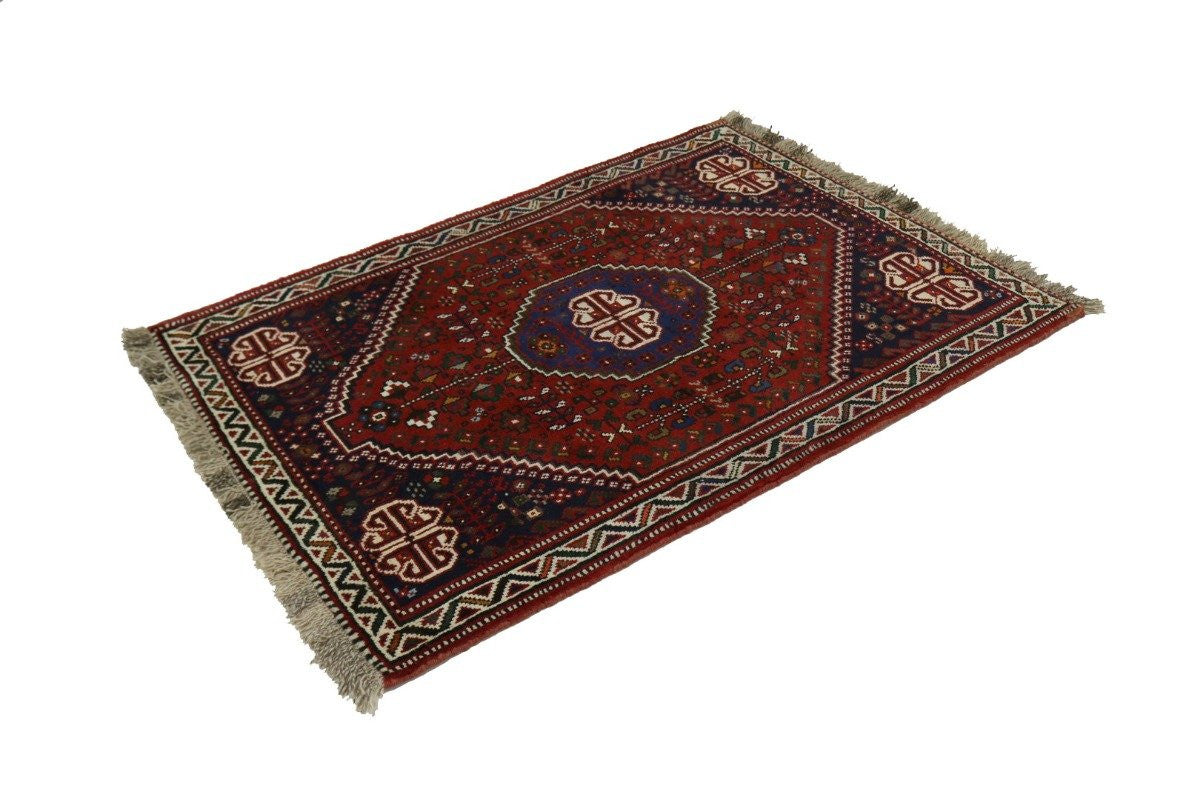 Hand-Knotted Vintage Tribal Wool Area Rug Small