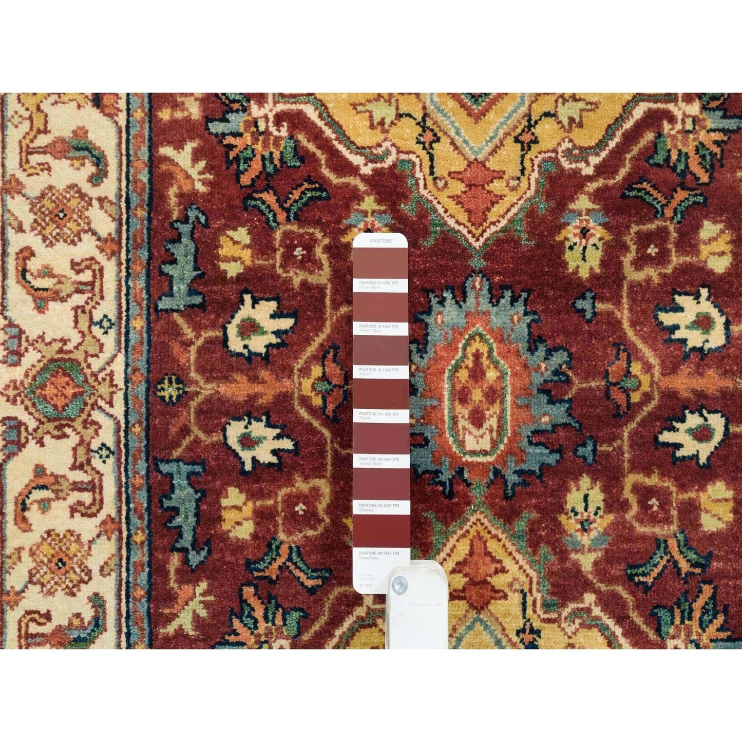 2'7"X22' Red Hand Knotted Heris Re-Creation Soft Wool Xl Runner Rug