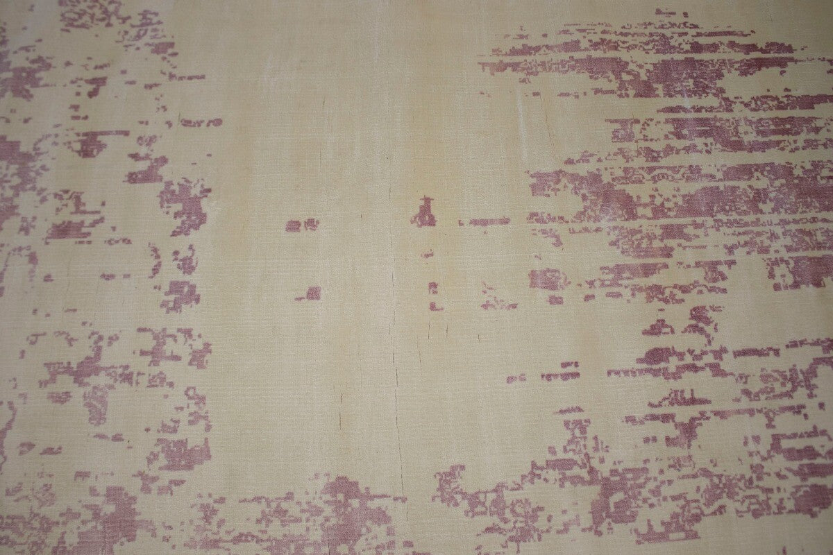 Cream 4X6 Hand-Loomed Distressed Floral Rug