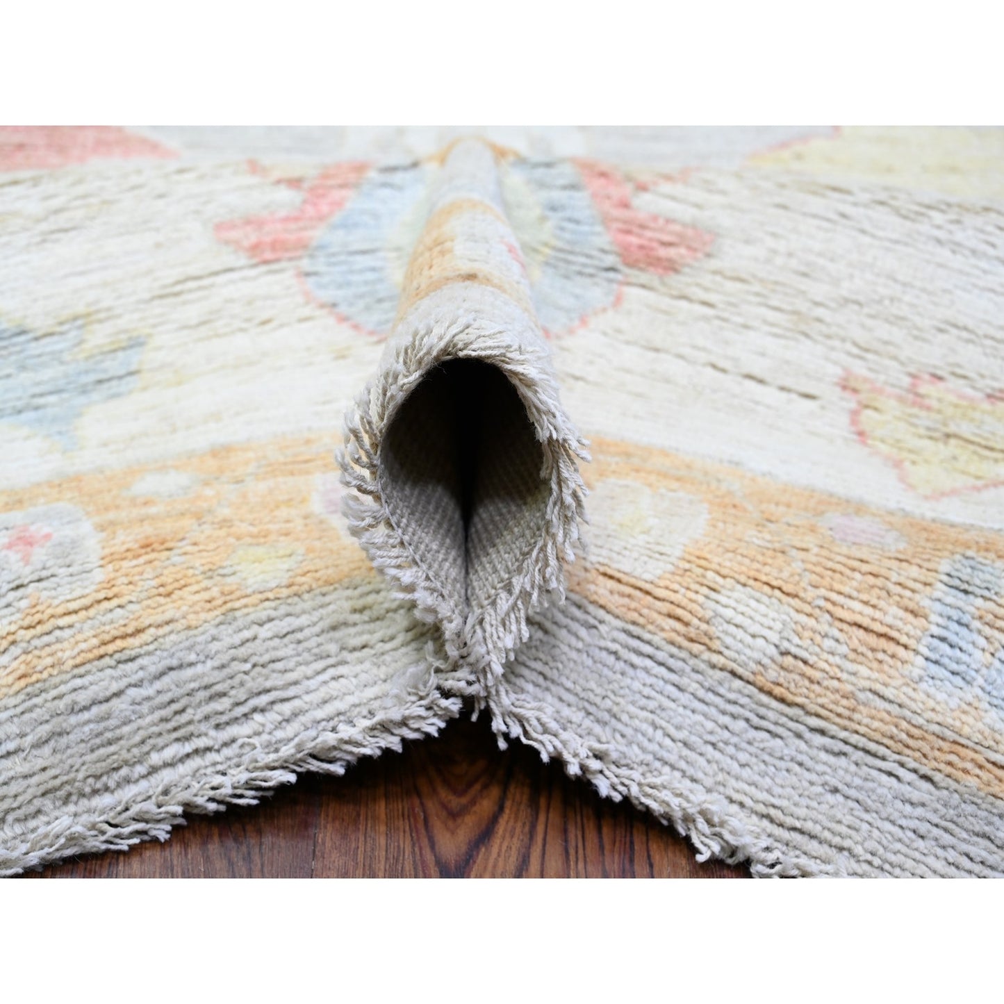 11'X18' Gray Angora Oushak Colors Wool Hand Knotted Oversized Rug
