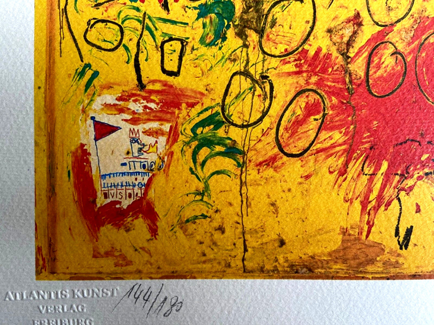 Jean-Michel Basquiat Lithograph Coa Signed (Willem De Kooning)