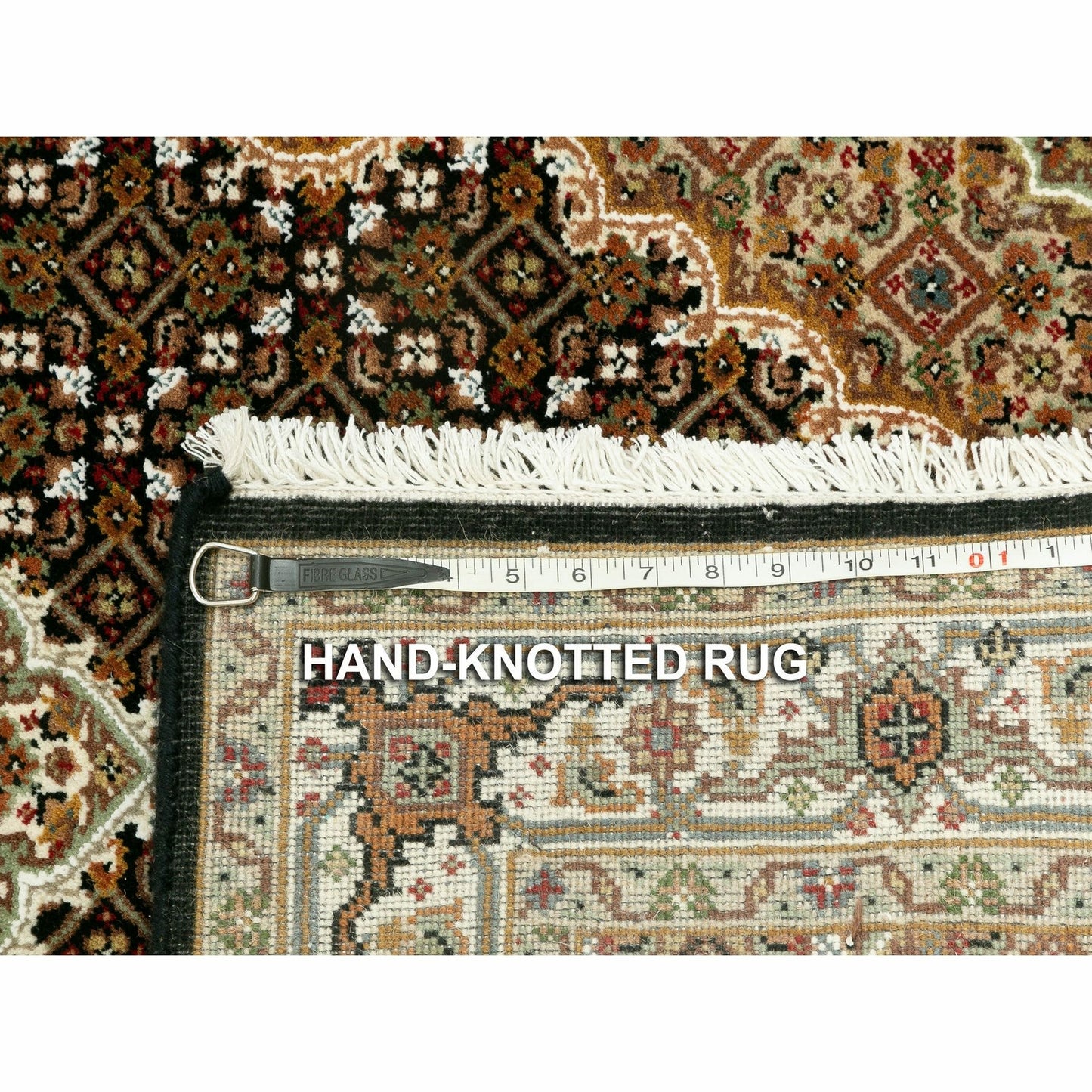 3'1"X5'6" Rich Black Tebraz Mahi 250 Kpsi Wool Hand Knotted Rug