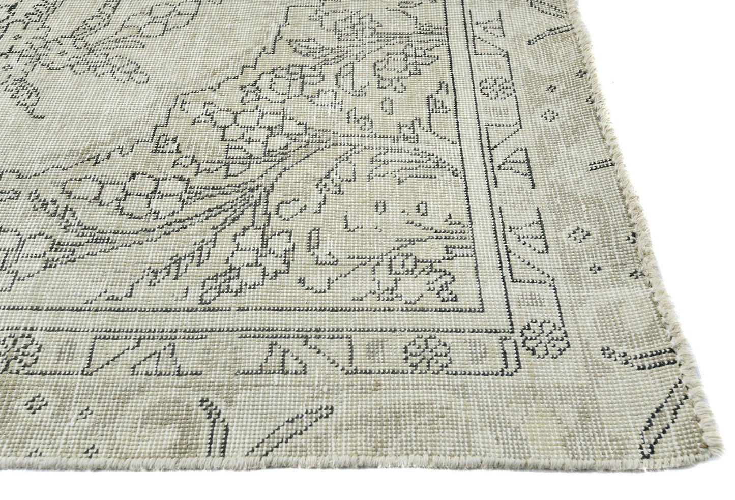 Distressed Vintage Medallion Oriental Rug Carpet