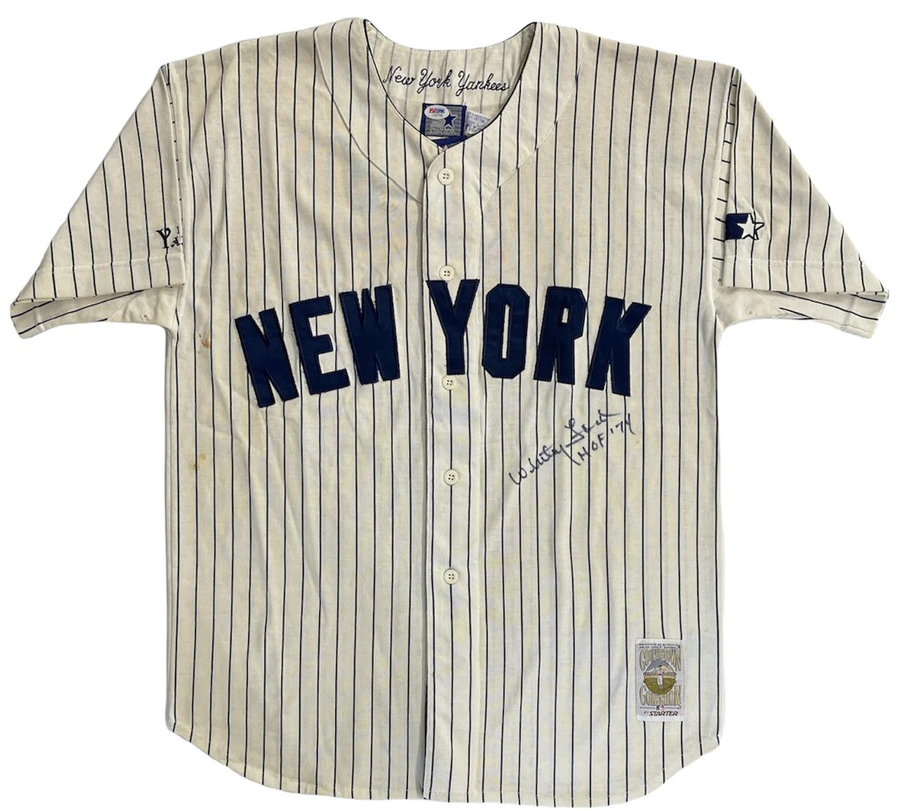 Whitey Ford Signed Cooperstown Collection New York Yankees Starter Jersey (Psa)