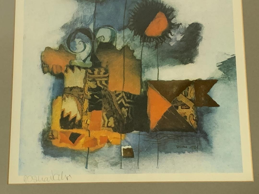Rosina Wachtmeister Signed Sunflower Print 1981 Gold Leaf Details Rare Abstract