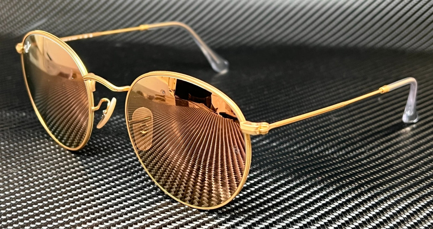 Ray Ban Rb3447 112 Z2 Gold Round 50 Mm Men'S