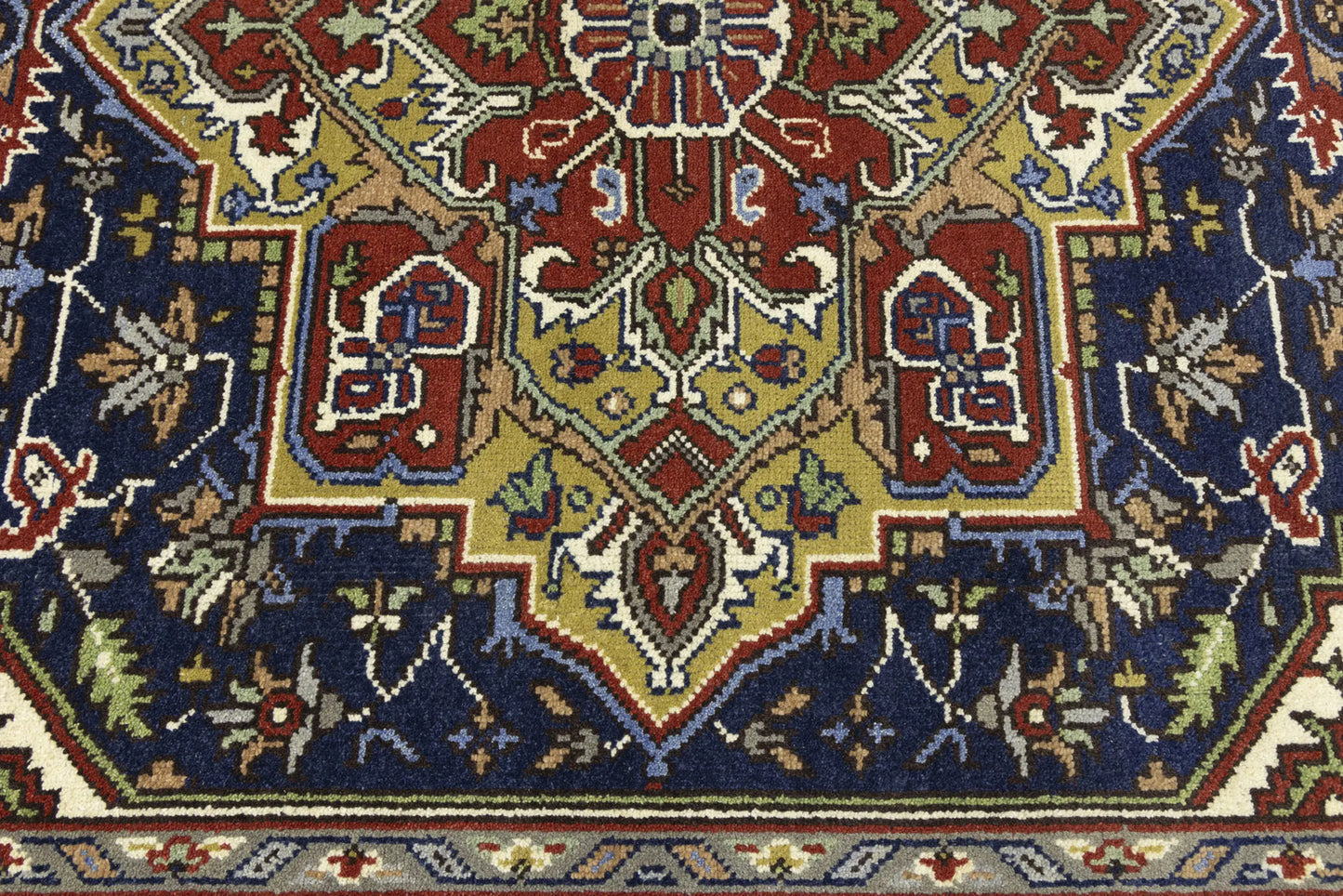Geometric Heriz Serapi Oriental Rug Dining Room