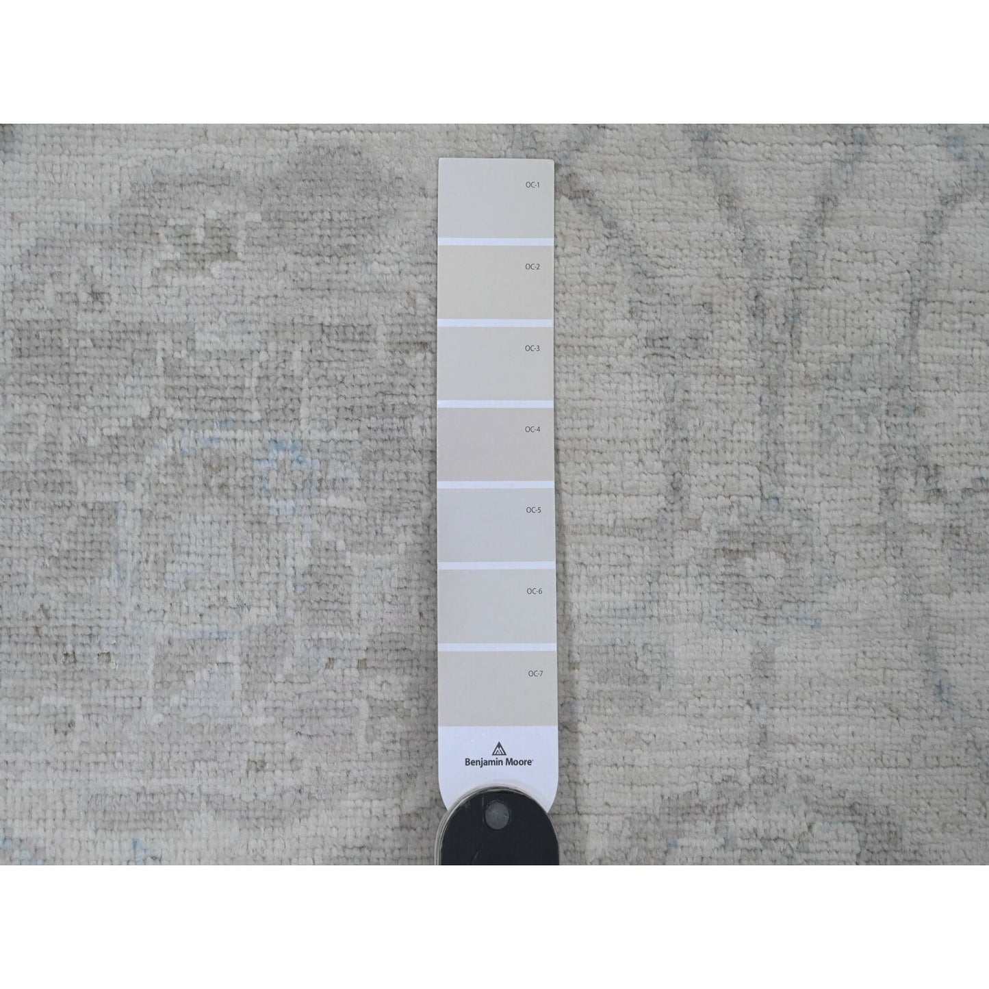 9'2"X11'10" White Washed Out Peshawar Leaf Design Hand Knotted Wool Rug