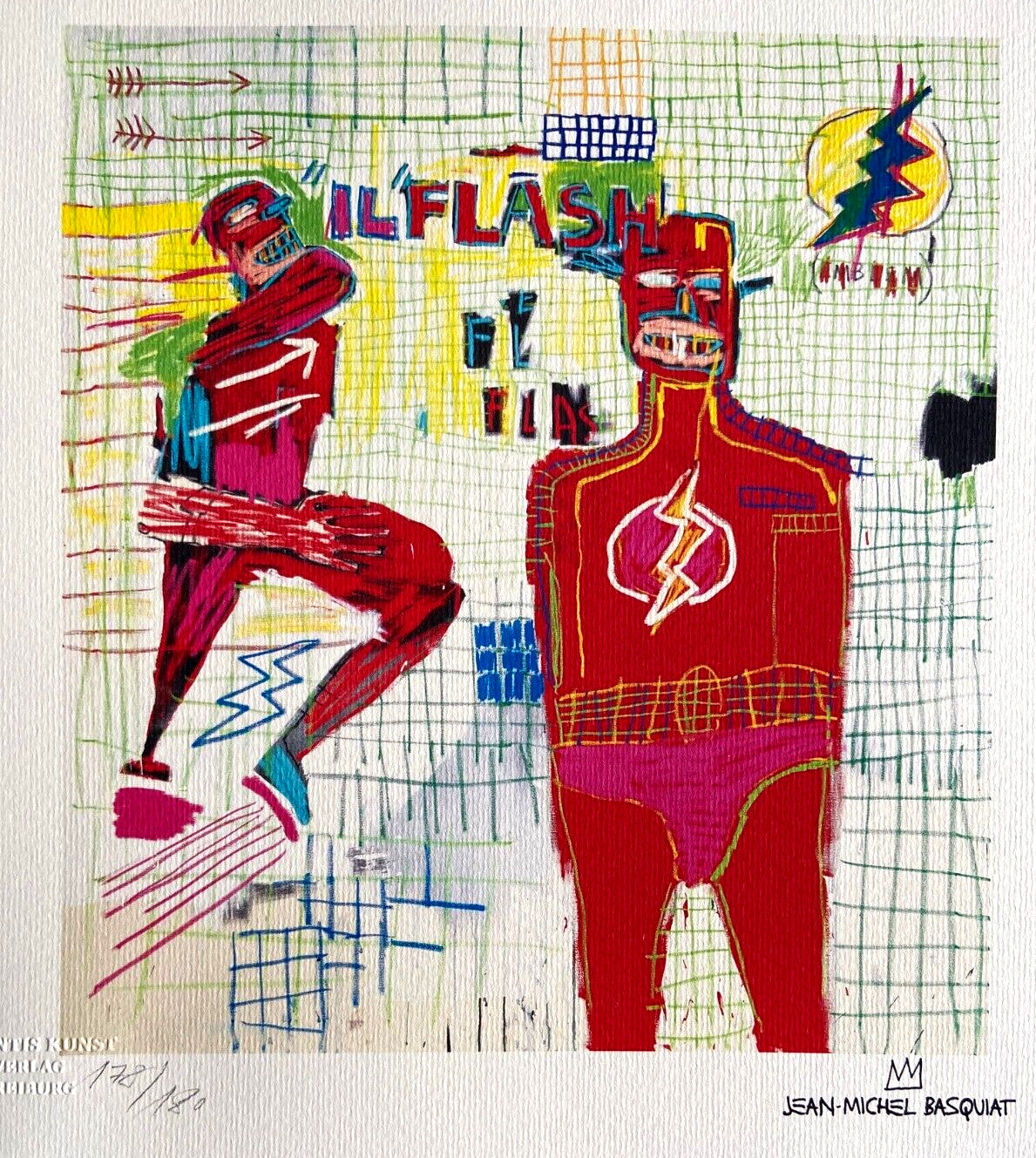 Jean-Michel-Basquiat Lithograph Coa Signed & Numbered Pencil