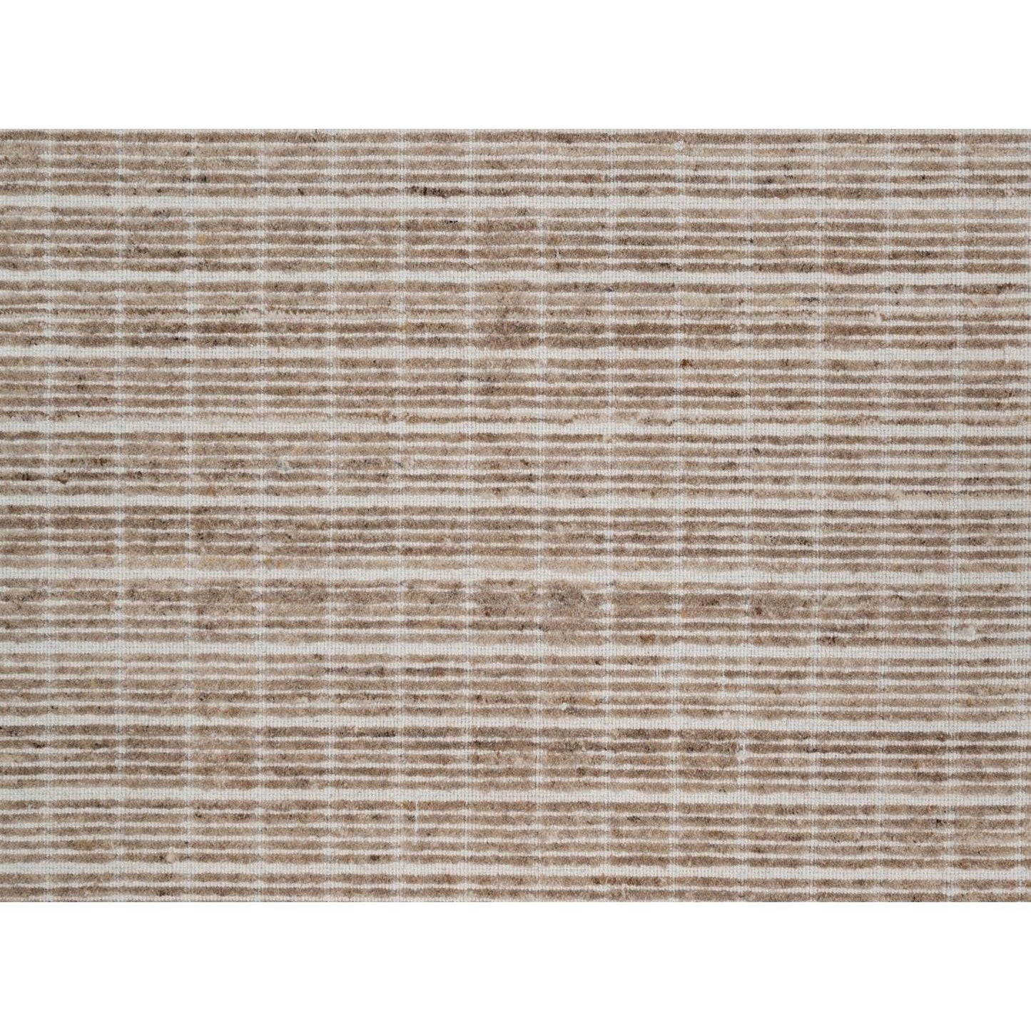 10'2"X14' Sand Brown Modern Plain Decor Box Design Hand Loomed Wool Rug