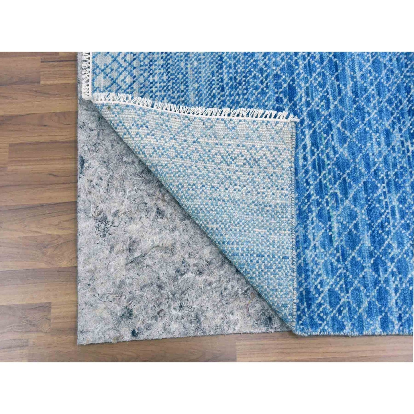 10'1"X14' Blue Chiaroscuro Collection Wool Hand Knotted Oriental Rug