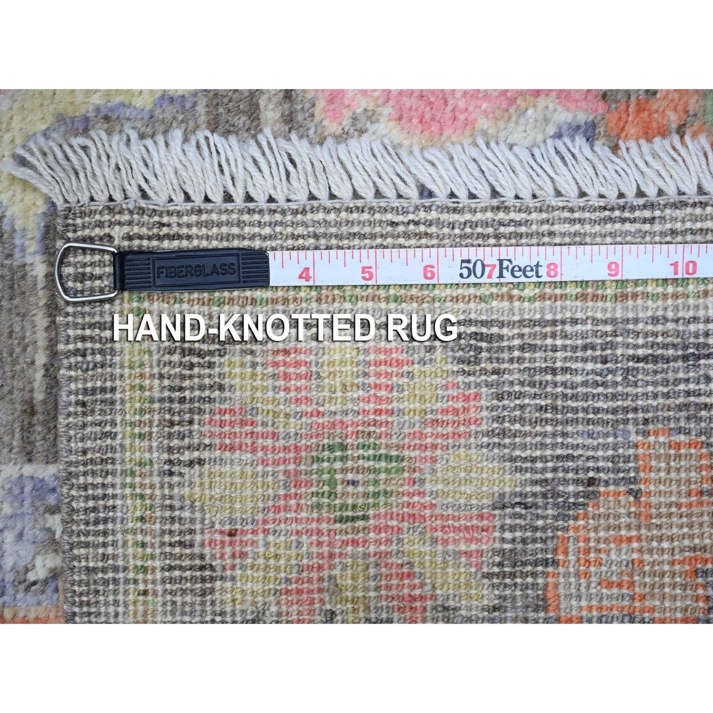 2'10"X10'7" Vampire Gray Afghan Angora Oushak Runner Oriental Rug