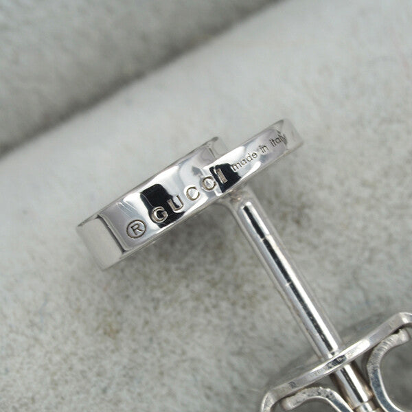 Gucci Earrings Double G Stripe 18K 750 White Gold