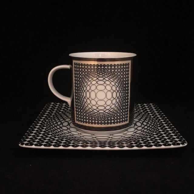 Unused Victor Vasarely Art Plate Cup & Saucer