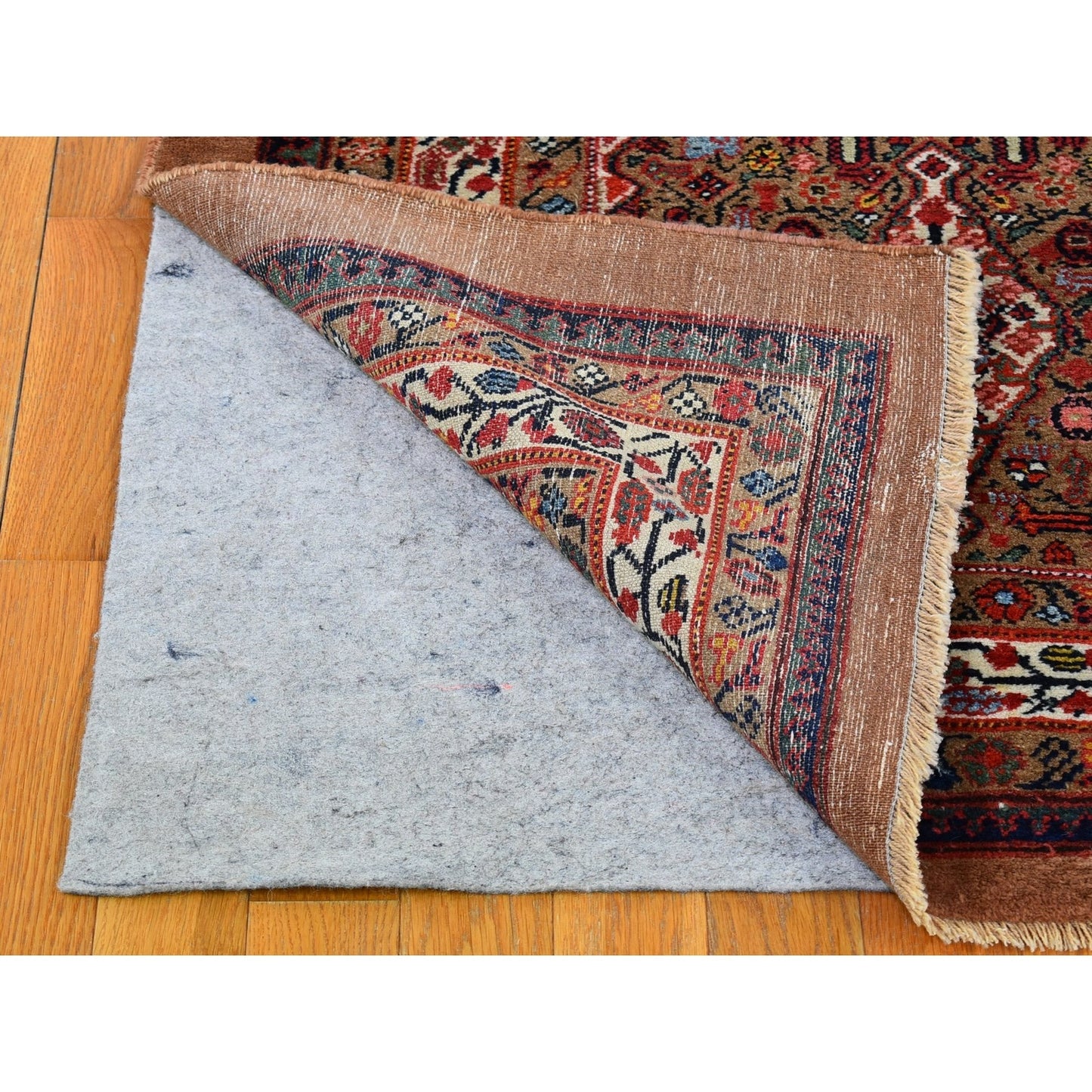 3'6"X17'4" Brown Old Farsian Serrib Xl & Wide Runner Hand Knotted Rug