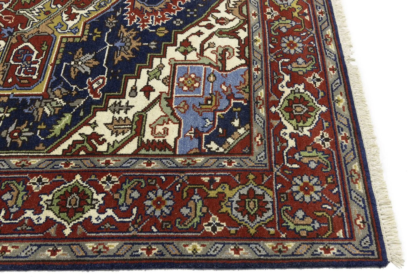 Geometric Heriz Serapi Oriental Rug Dining Room