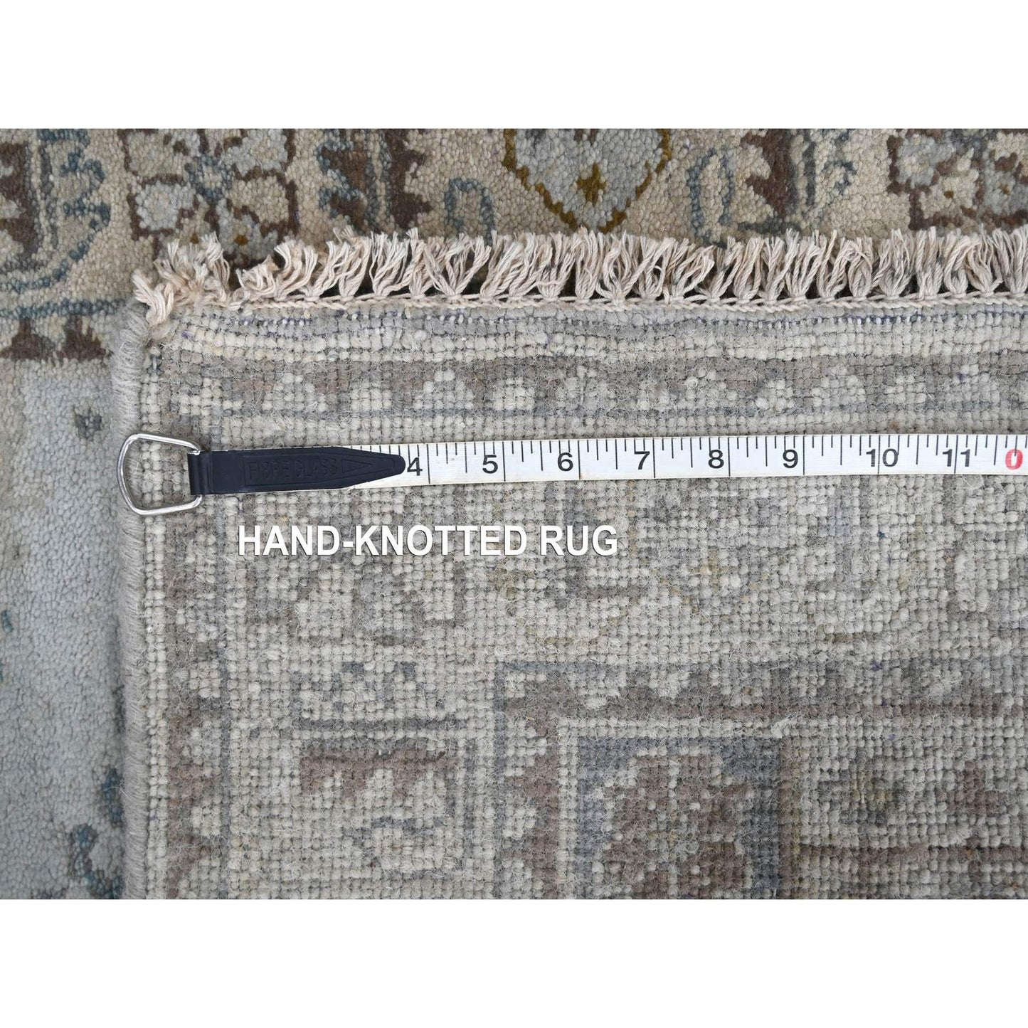 2'7"X5'10" Smoke Gray Zoroastrian Village Wool Hand Knotted Runner Rug