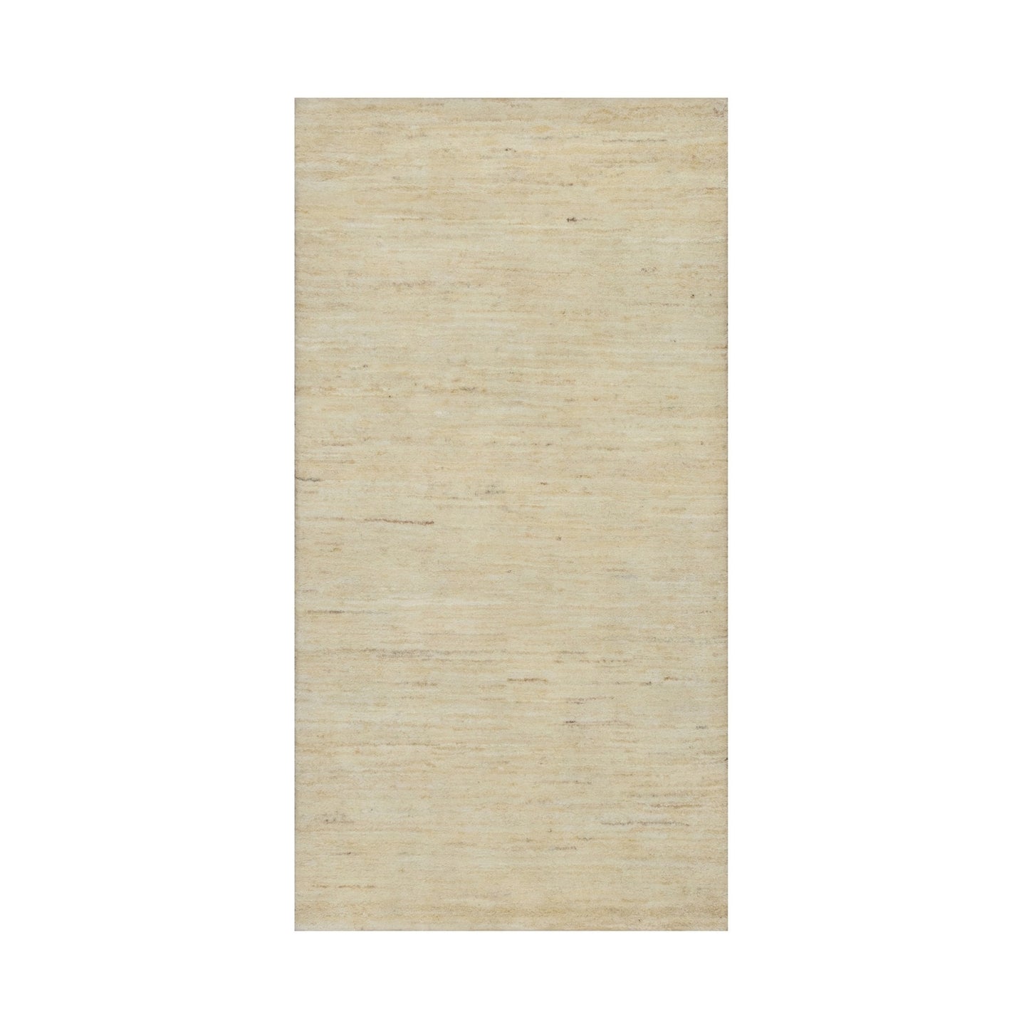 2'4"X11'6" White Plain Design Modern Pure Wool Hand Knotted Runner Rug