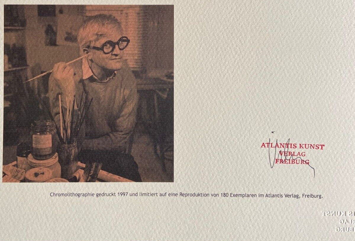 David Hockney Lithograph Coa Signed In Pen Numbered In Pencil