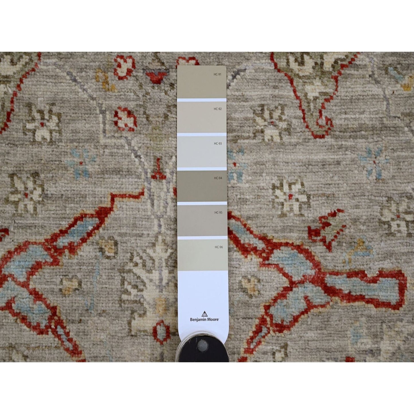 3'X11'8" Brown Peshawar Bijar Garus Design Wool Hand Knotted Runner Rug