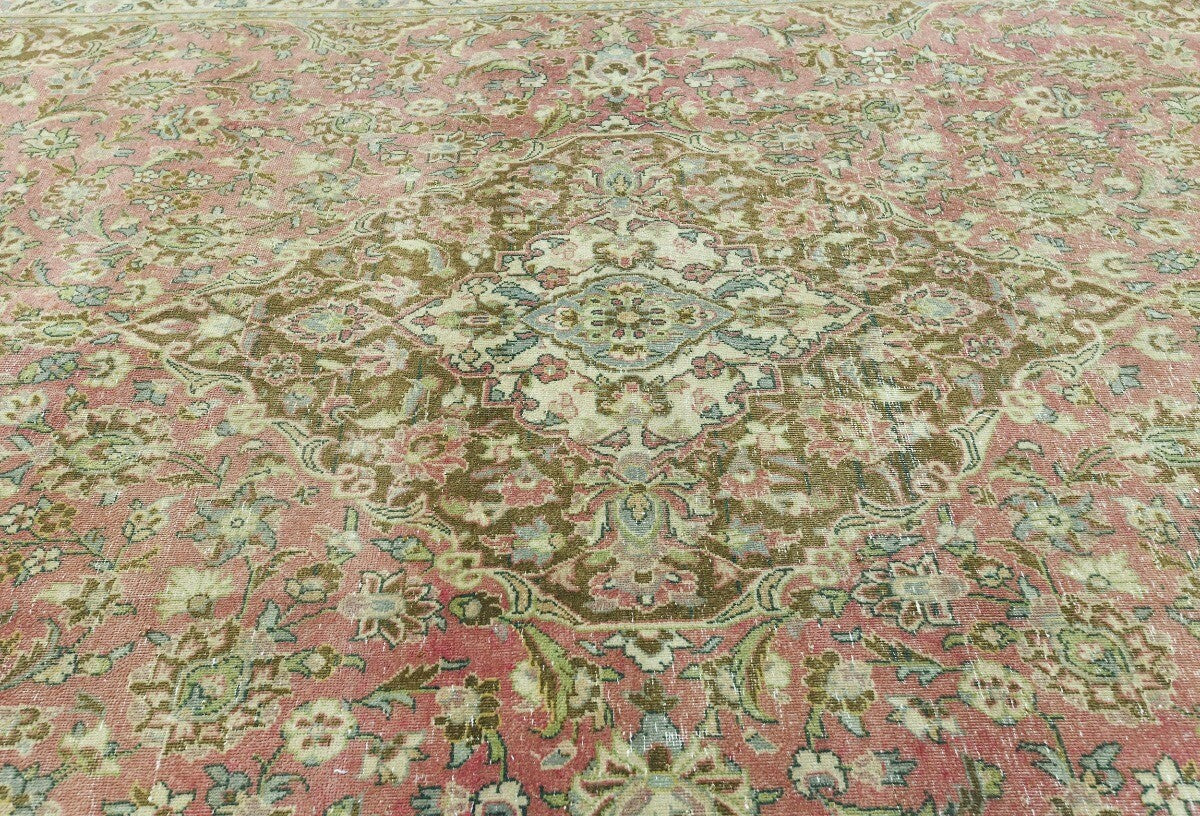 10X15 Antique Distressed Oriental Rug Muted