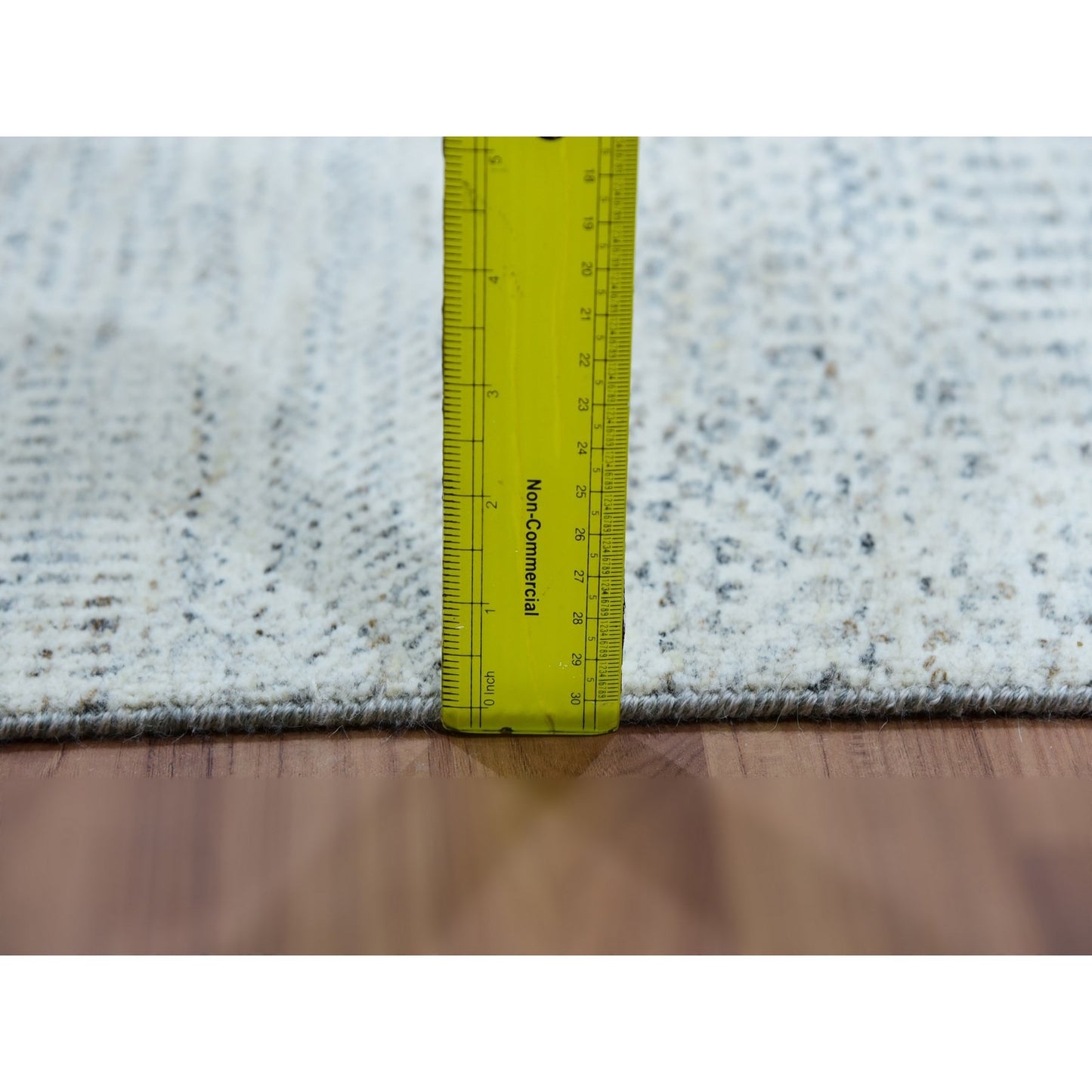 2'5"X21'9" Moonshine Gray Grass Design Undyed Hand Knotted Xl Runner Rug