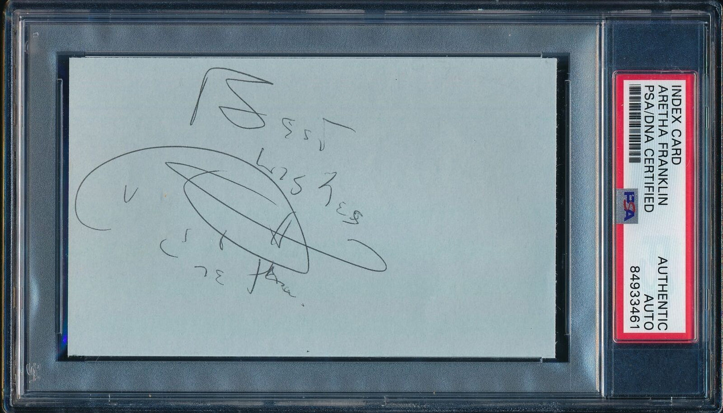 Aretha Franklin Signed/Autographed 3X5 Index